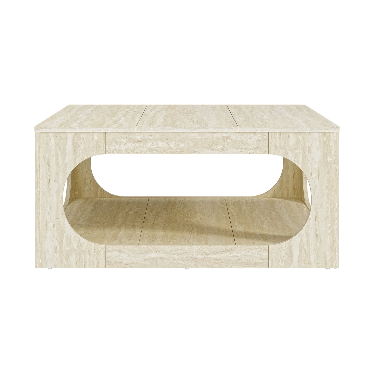 Galano Modern Coffee Table with Open Storage Shelf 34.8" W x 34.8" D x 16.1" H