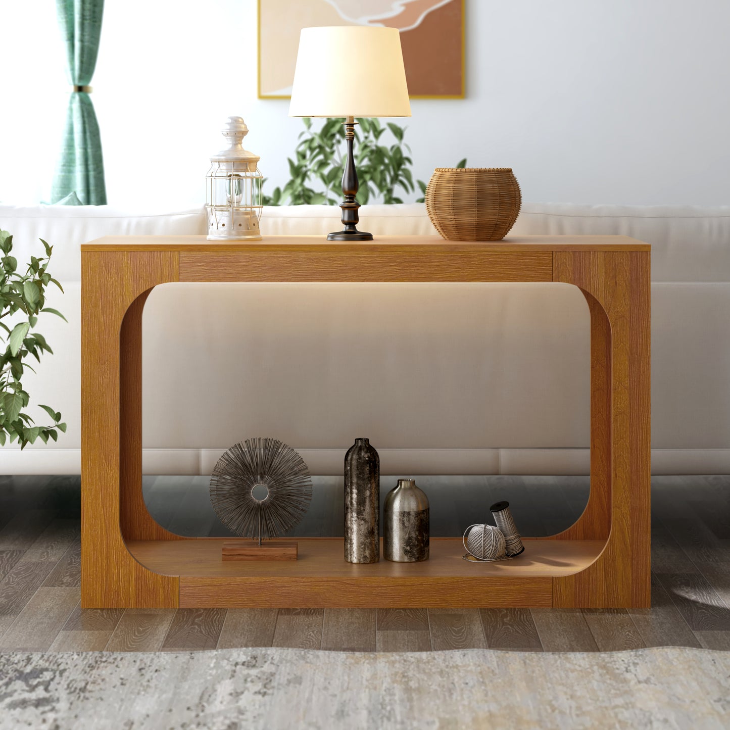 Galano Console Table with Two-Tier Open Shelf 47" W x 15.6" D x 30" H