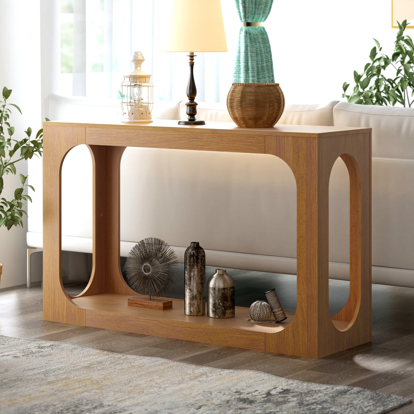Galano Console Table with Two-Tier Open Shelf 47" W x 15.6" D x 30" H