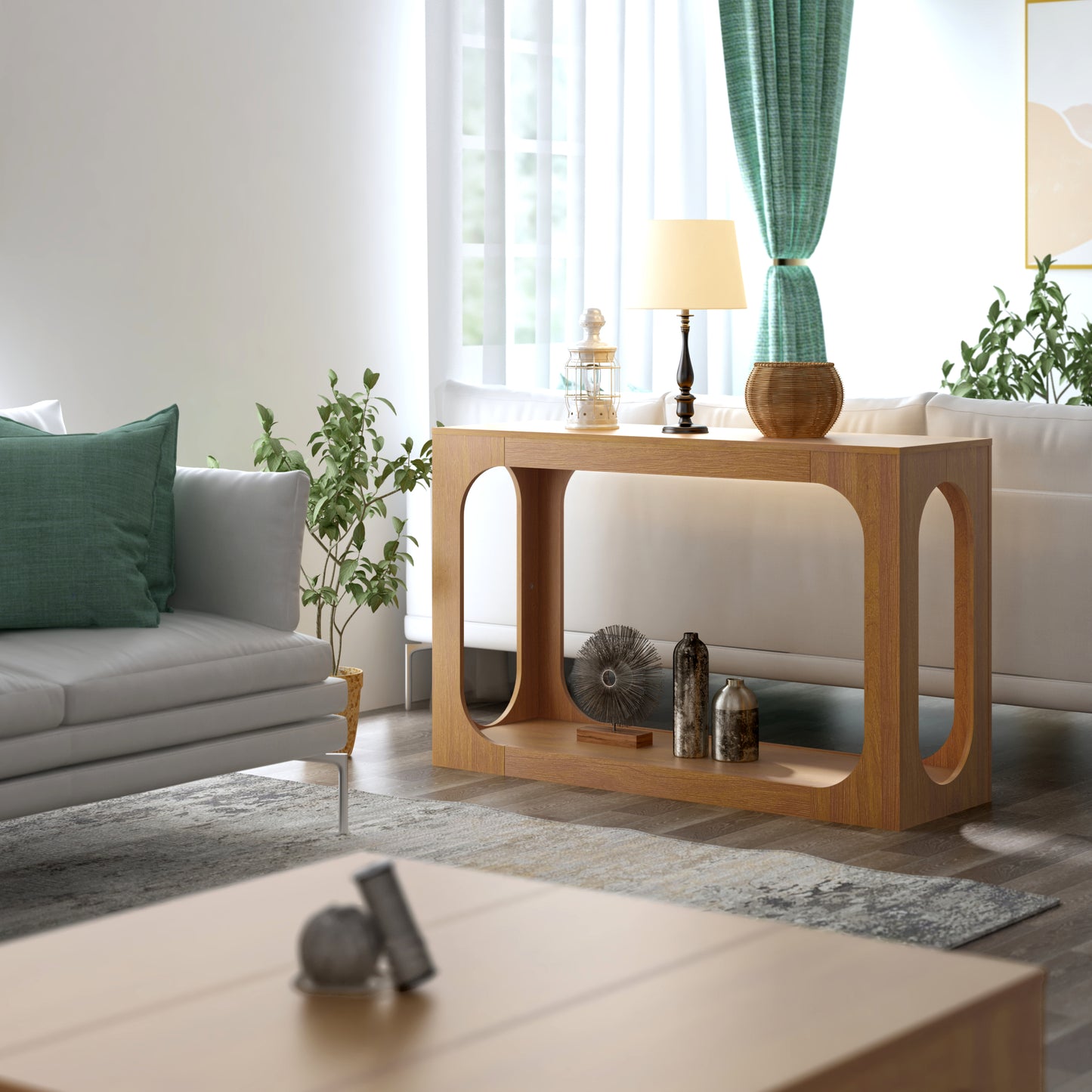 Galano Console Table with Two-Tier Open Shelf 47" W x 15.6" D x 30" H