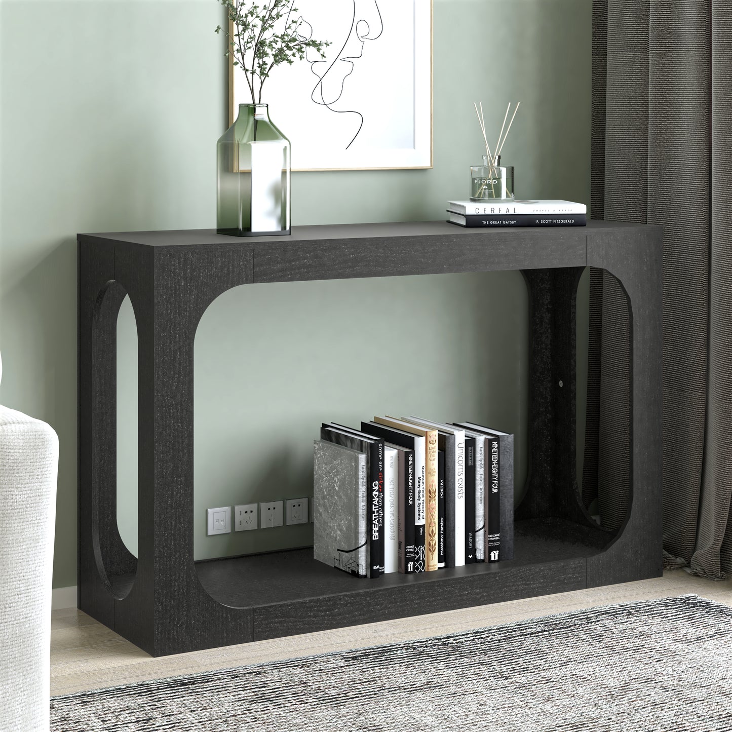 Galano Console Table with Two-Tier Open Shelf 47" W x 15.6" D x 30" H