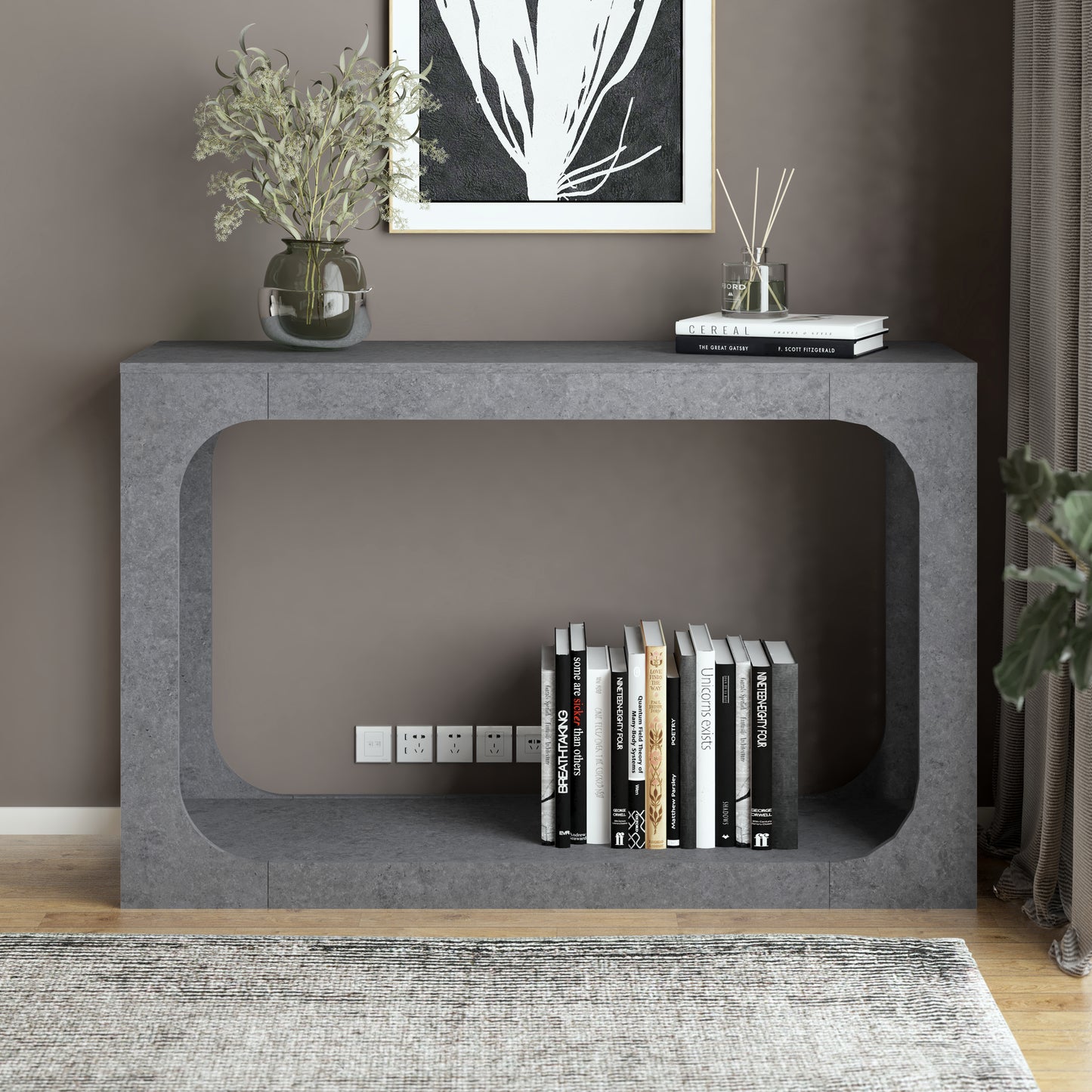 Galano Console Table with Two-Tier Open Shelf 47" W x 15.6" D x 30" H
