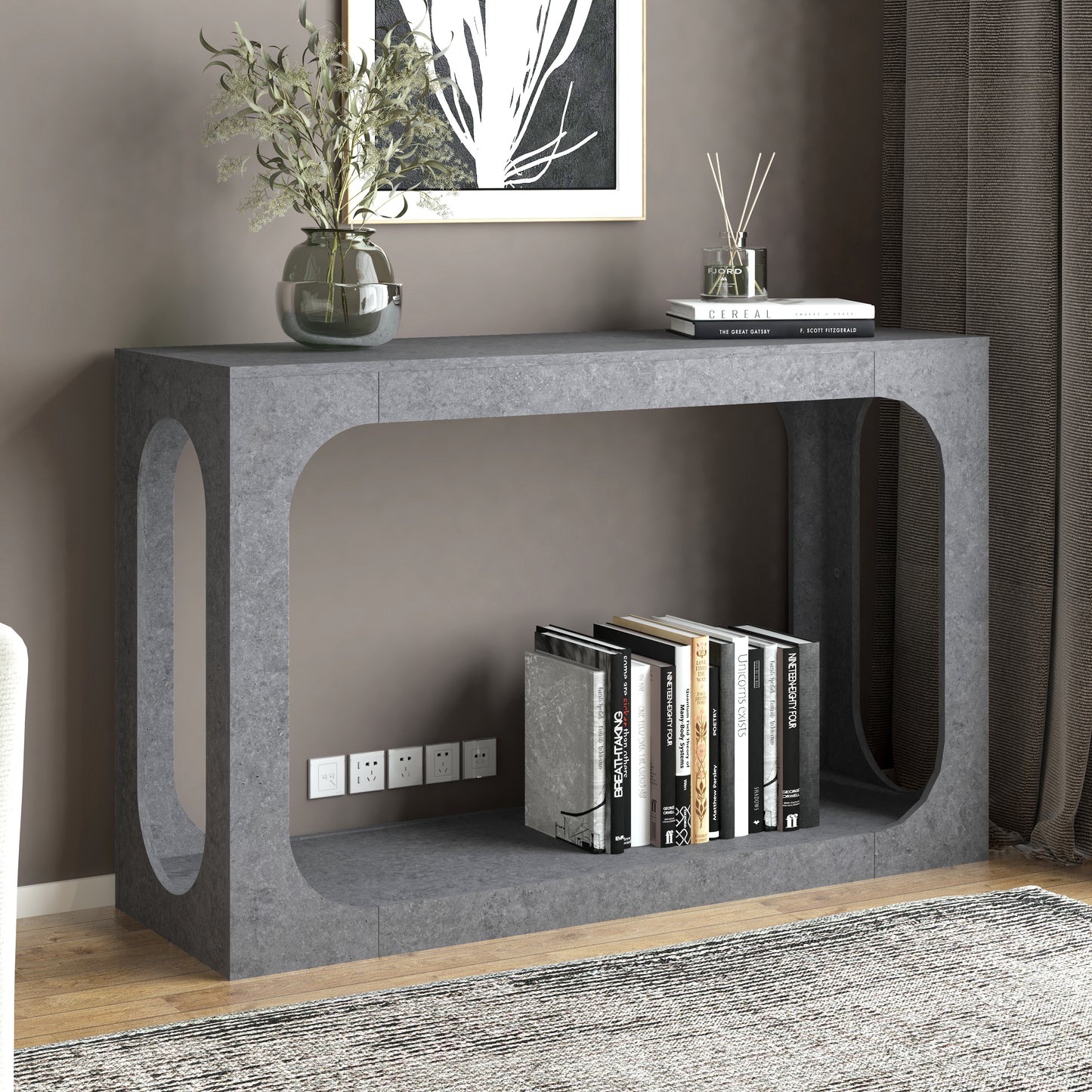 Galano Console Table with Two-Tier Open Shelf 47" W x 15.6" D x 30" H