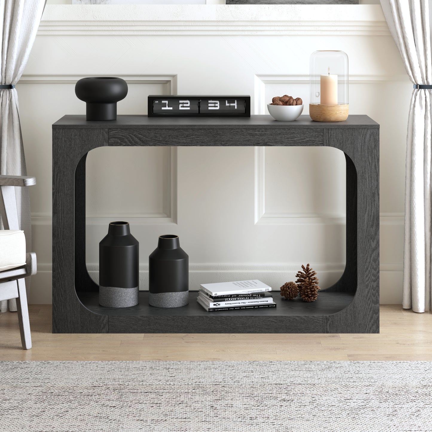 Galano Console Table with Two-Tier Open Shelf 47" W x 15.6" D x 30" H