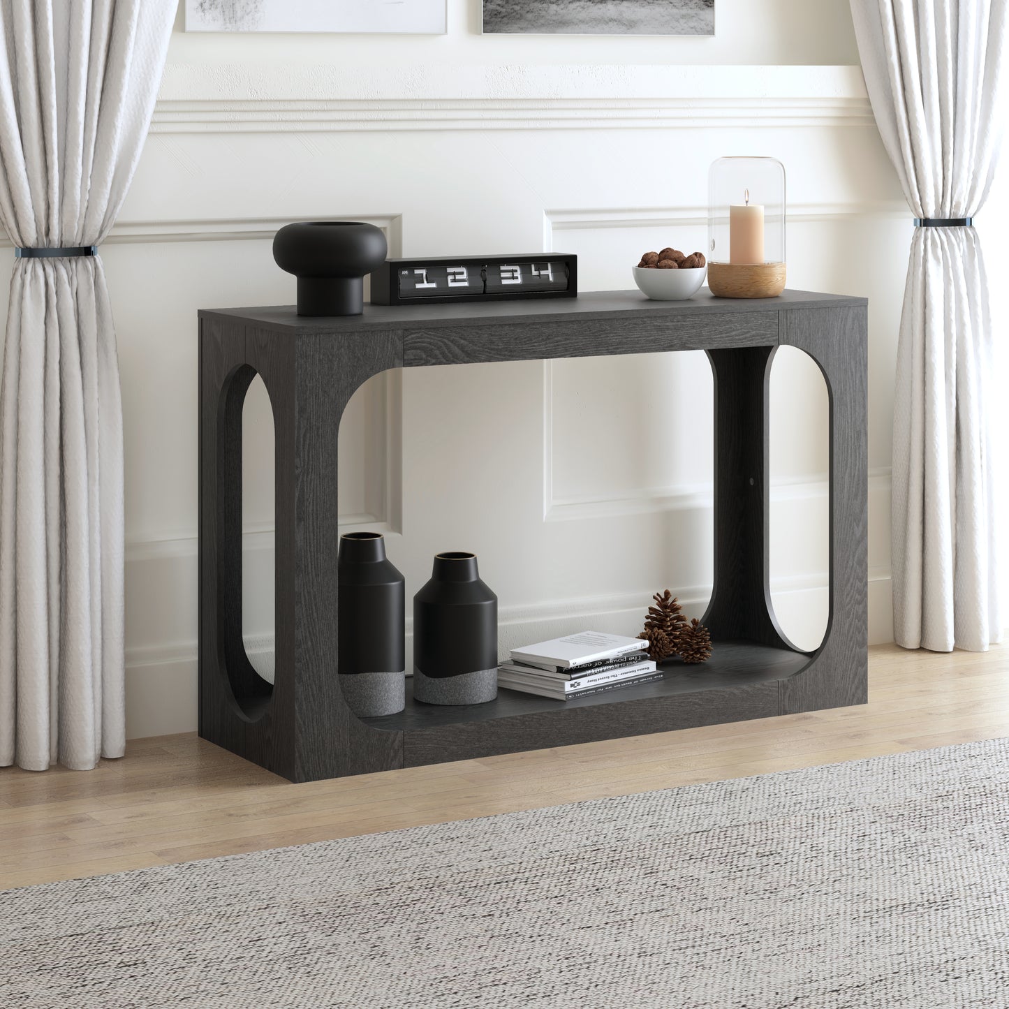 Galano Console Table with Two-Tier Open Shelf 47" W x 15.6" D x 30" H