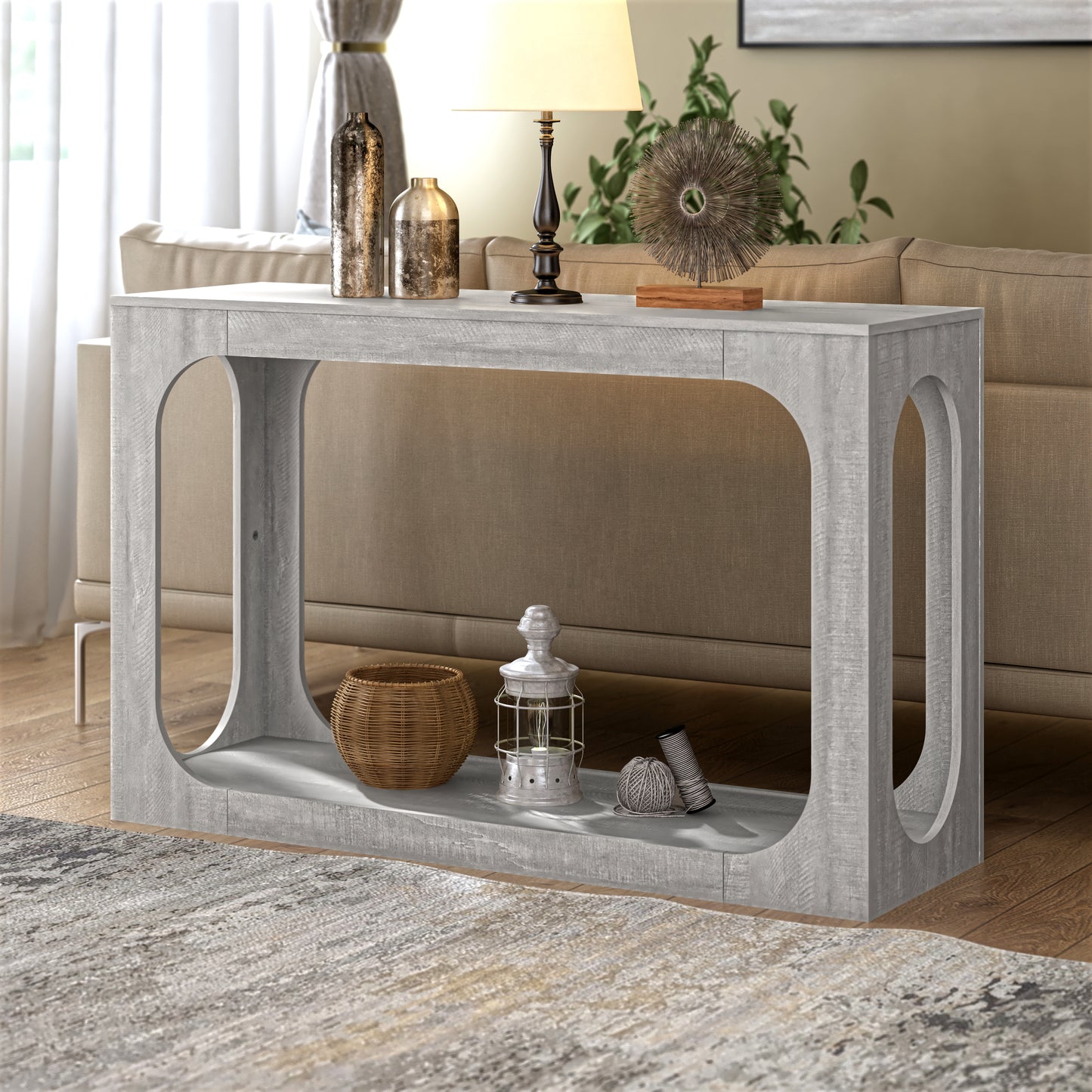Galano Console Table with Two-Tier Open Shelf 47" W x 15.6" D x 30" H