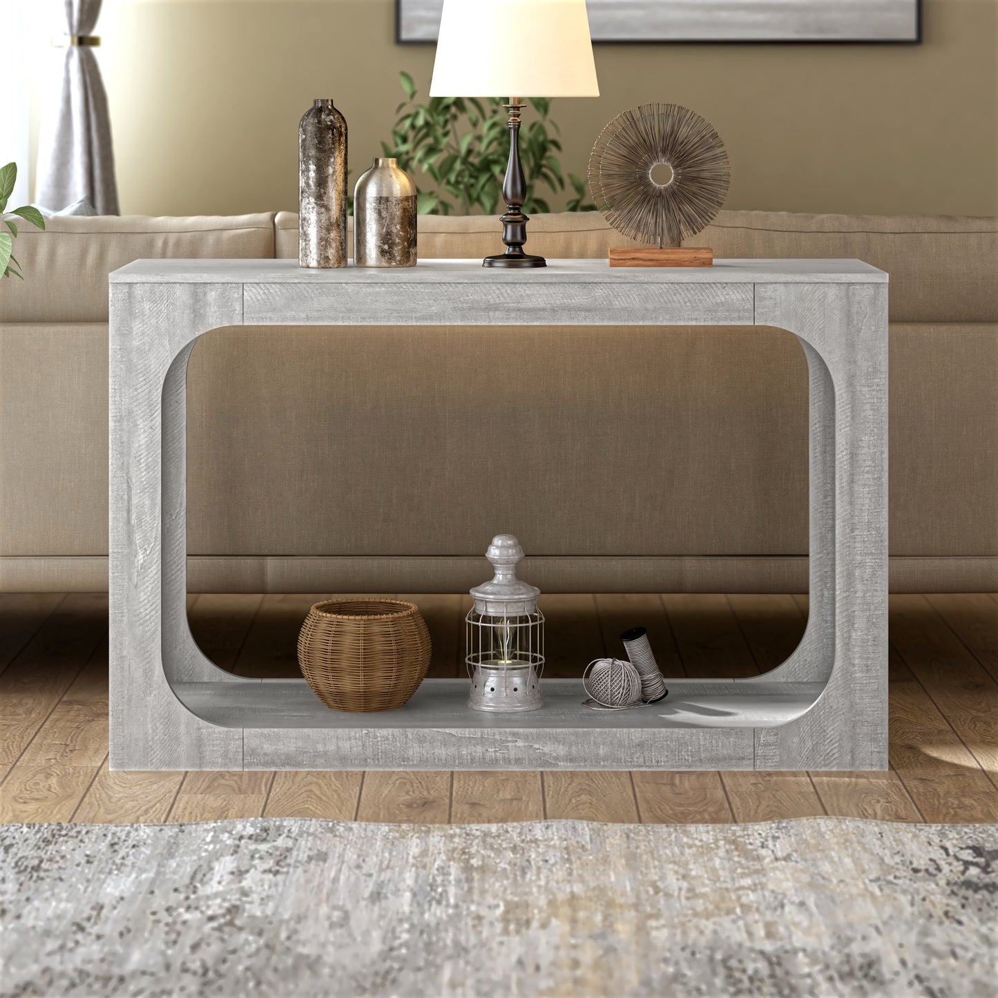 Galano Console Table with Two-Tier Open Shelf 47" W x 15.6" D x 30" H