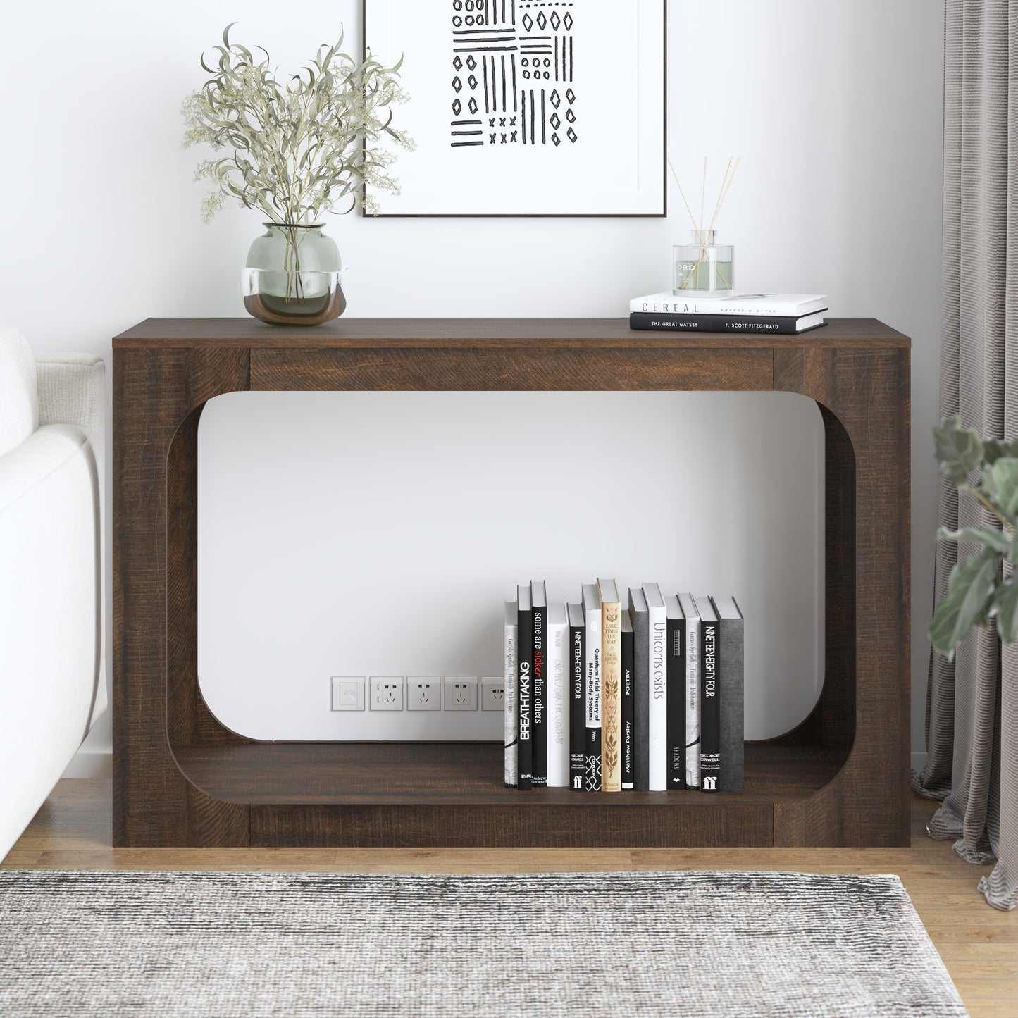 Galano Console Table with Two-Tier Open Shelf 47" W x 15.6" D x 30" H