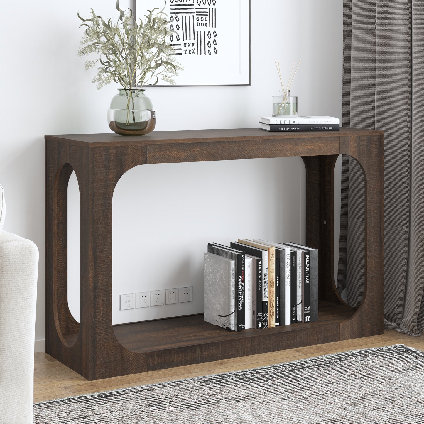 Galano Console Table with Two-Tier Open Shelf 47" W x 15.6" D x 30" H