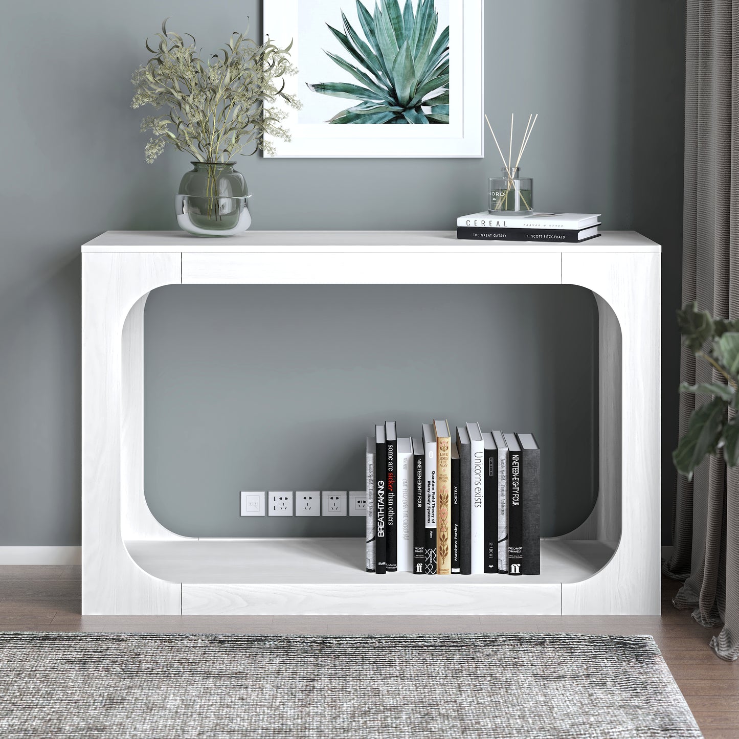 Galano Console Table with Two-Tier Open Shelf 47" W x 15.6" D x 30" H