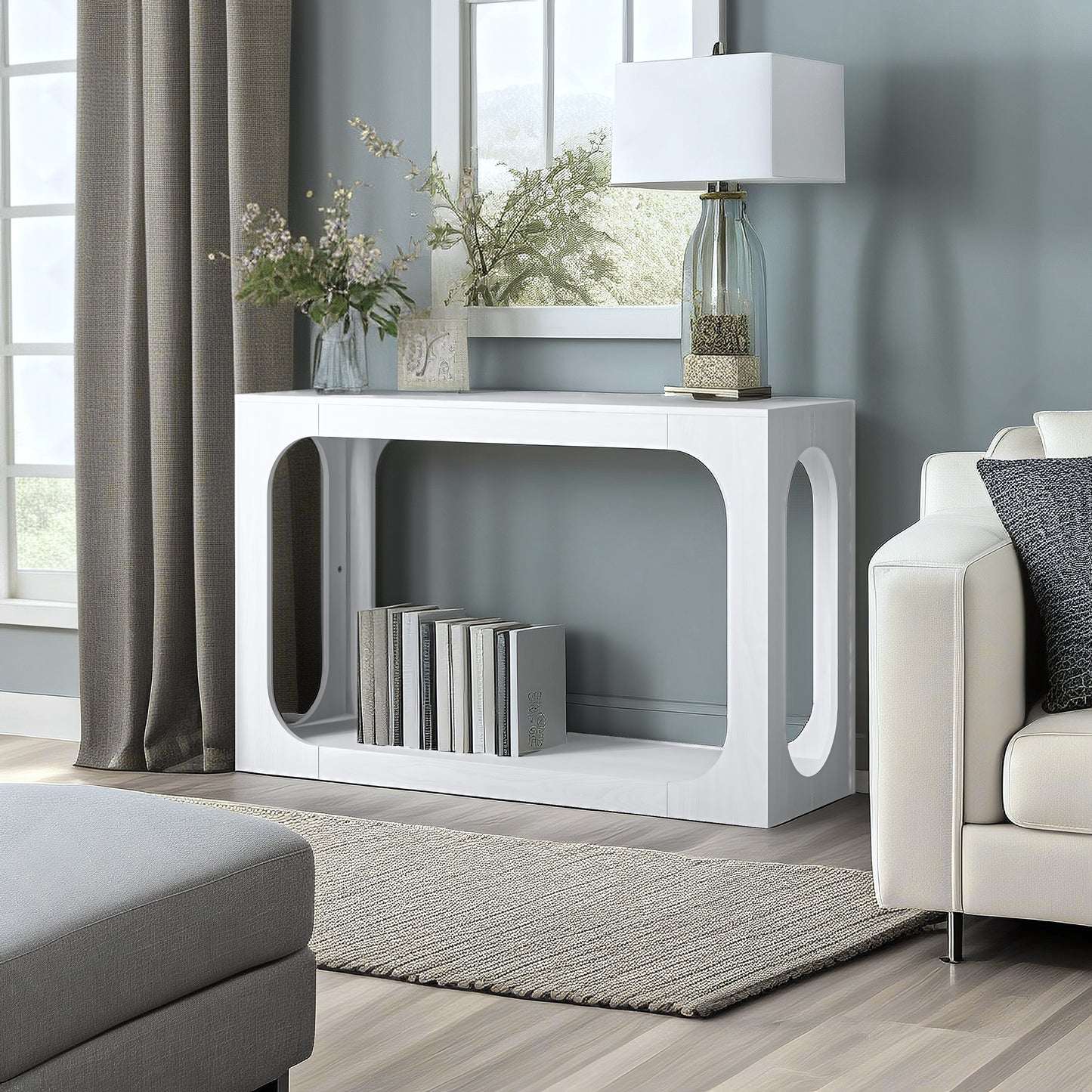 Galano Console Table with Two-Tier Open Shelf 47" W x 15.6" D x 30" H