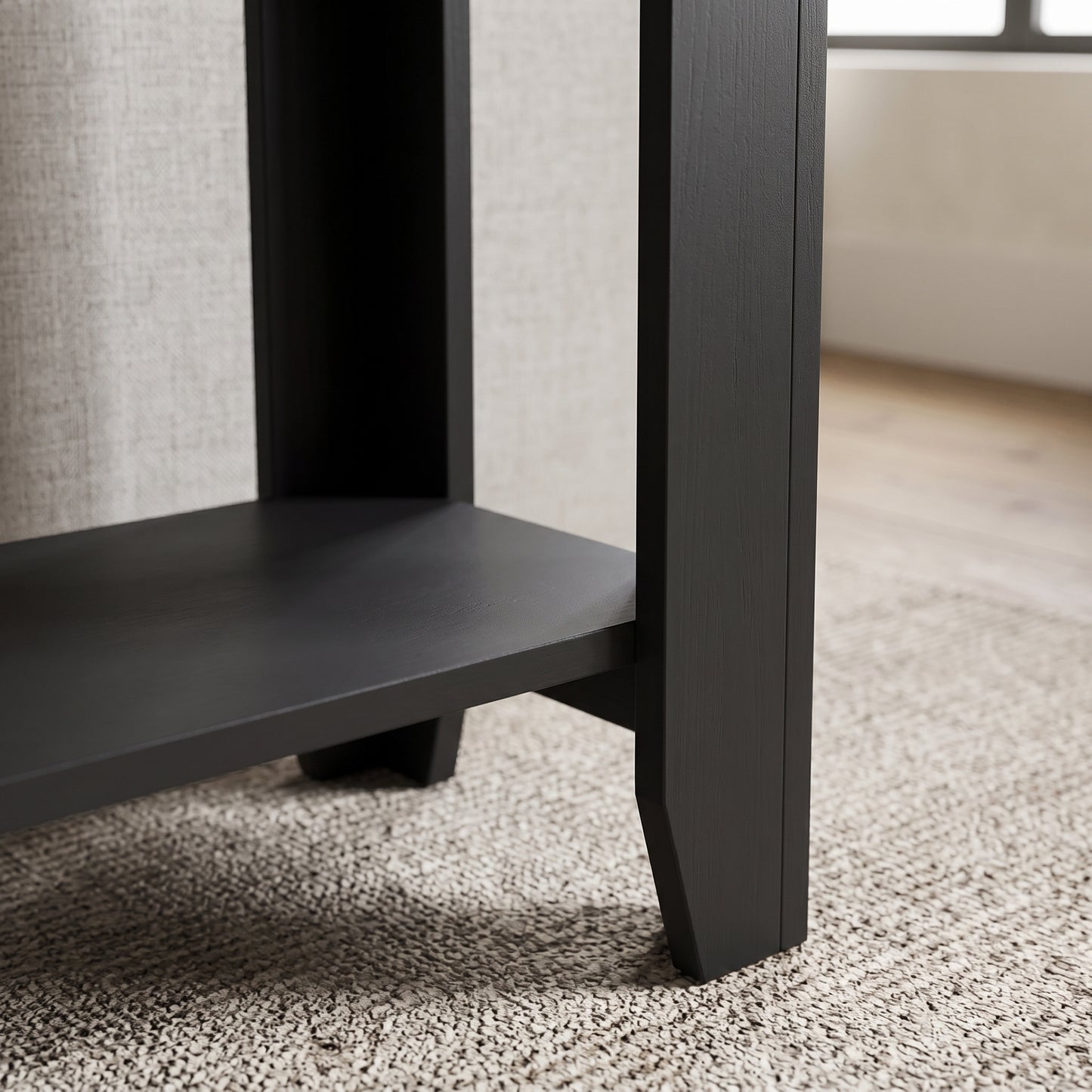 Galano Narrow Living Room Accent End Table Side Table with Lower Open Storage Shelf