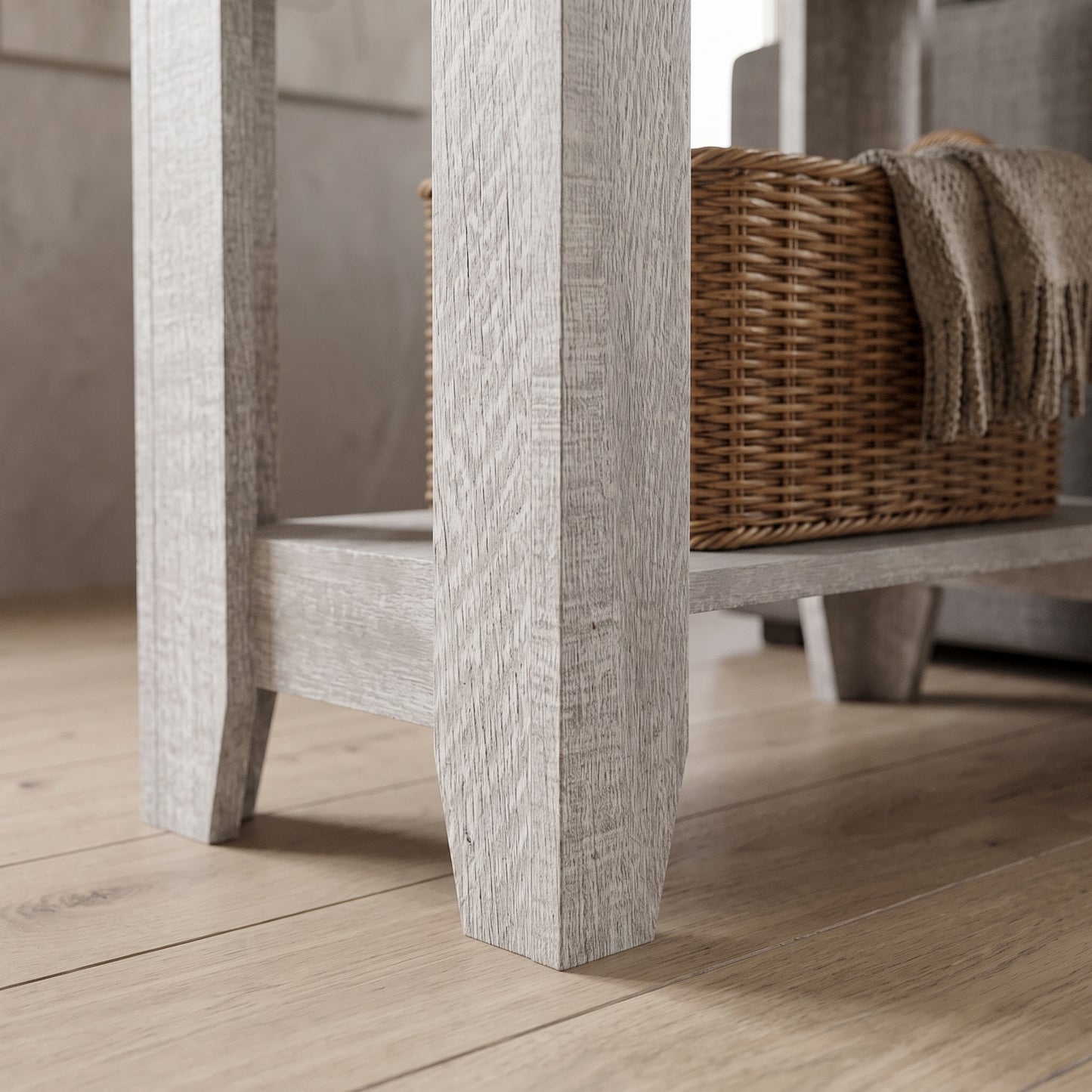 Galano Narrow Living Room Accent End Table Side Table with Lower Open Storage Shelf