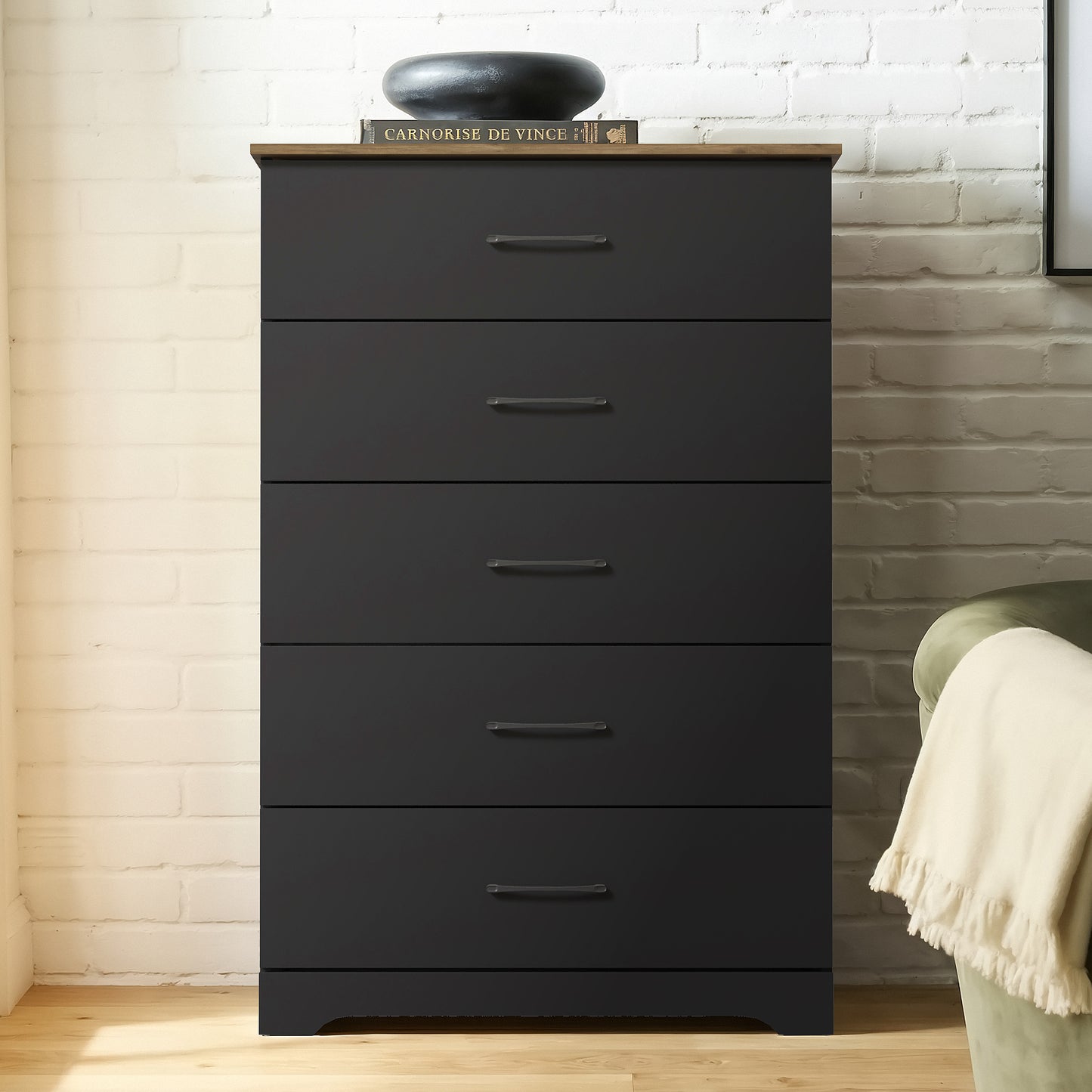 Galano 5-Drawer Dresser with Interlock Safety 31.5" W × 15.6" D × 47.2" H