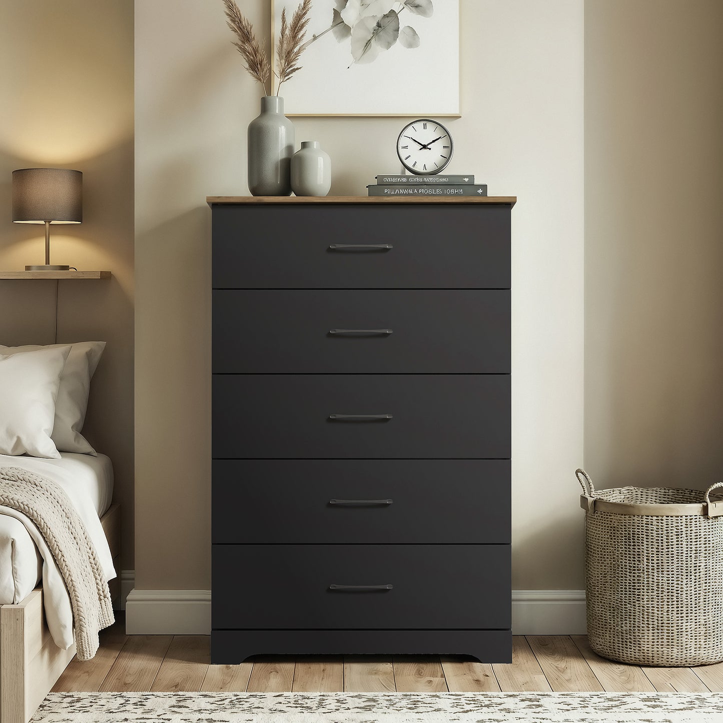 Galano 5-Drawer Dresser with Interlock Safety 31.5" W × 15.6" D × 47.2" H