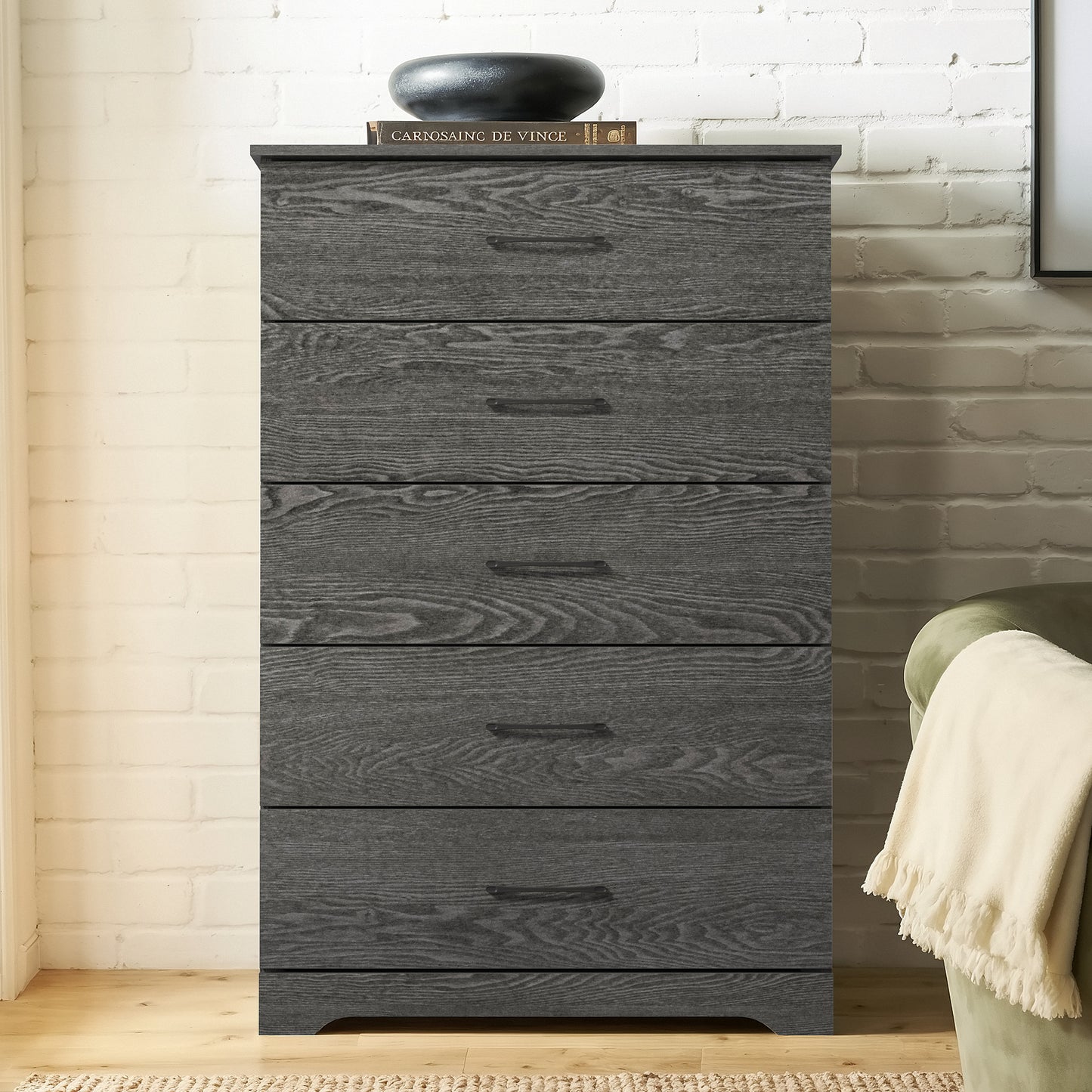 Galano 5-Drawer Dresser with Interlock Safety 31.5" W × 15.6" D × 47.2" H