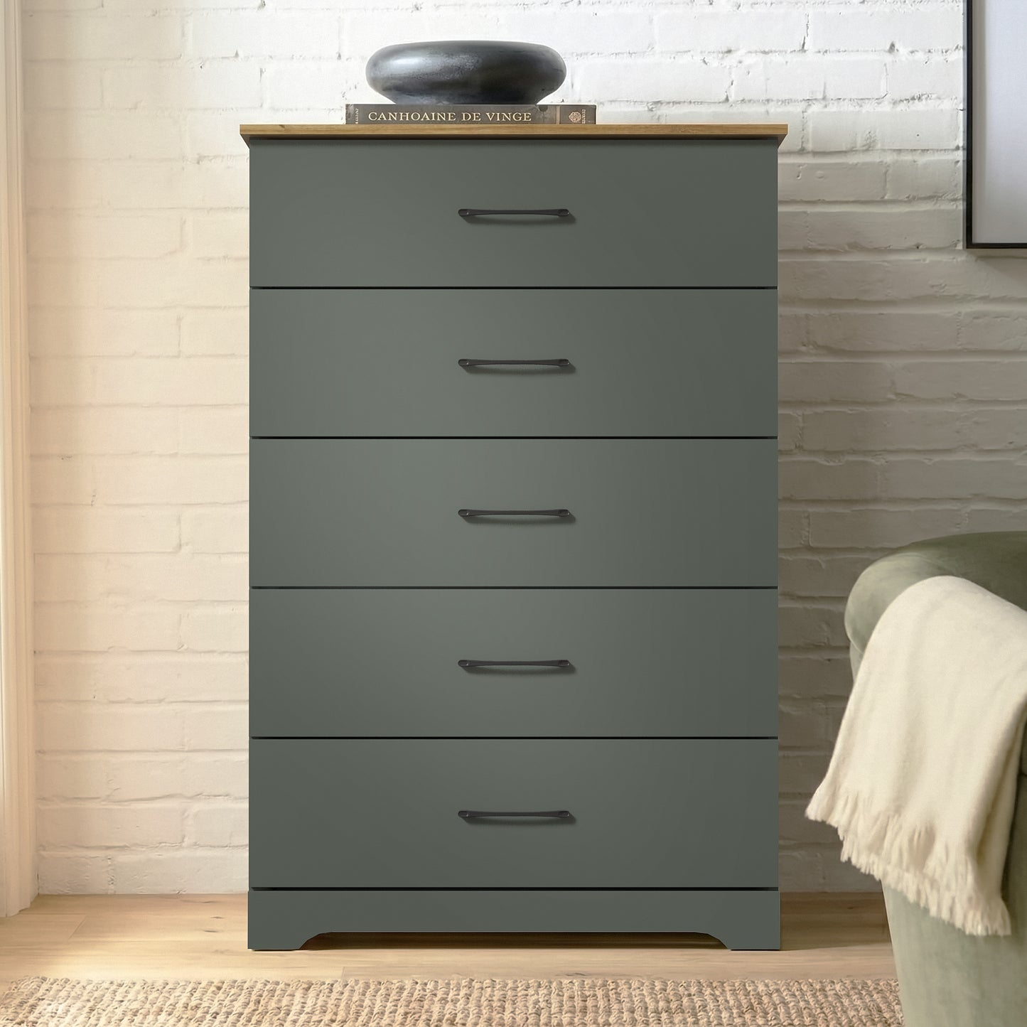 Galano 5-Drawer Dresser with Interlock Safety 31.5" W × 15.6" D × 47.2" H