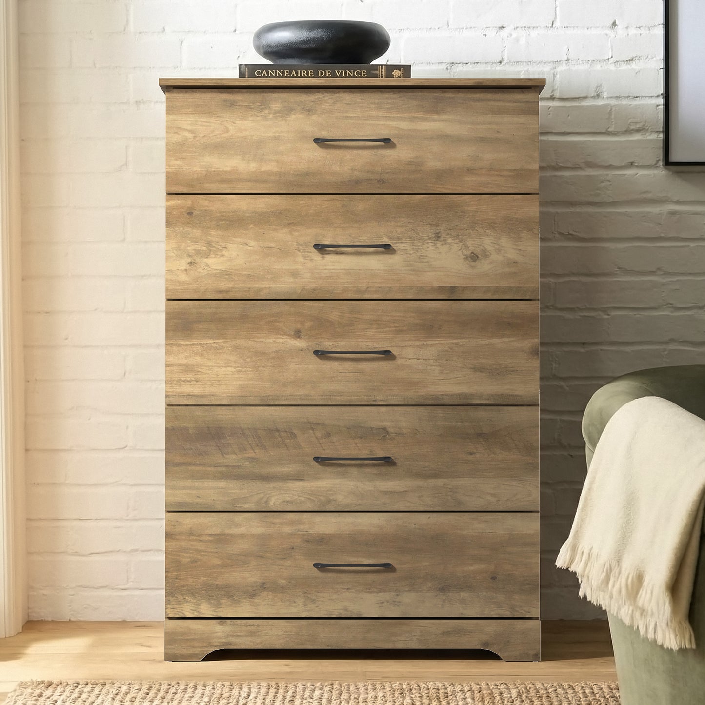 Galano 5-Drawer Dresser with Interlock Safety 31.5" W × 15.6" D × 47.2" H