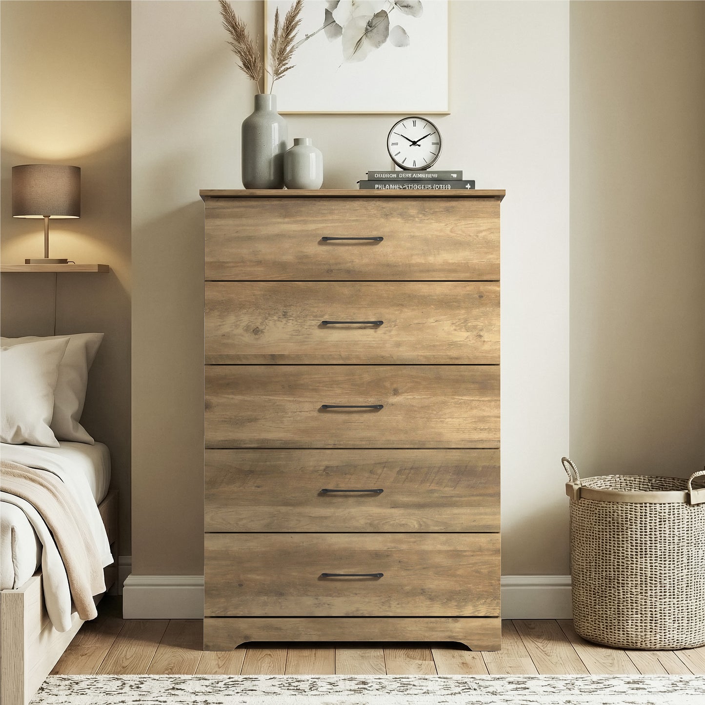 Galano 5-Drawer Dresser with Interlock Safety 31.5" W × 15.6" D × 47.2" H