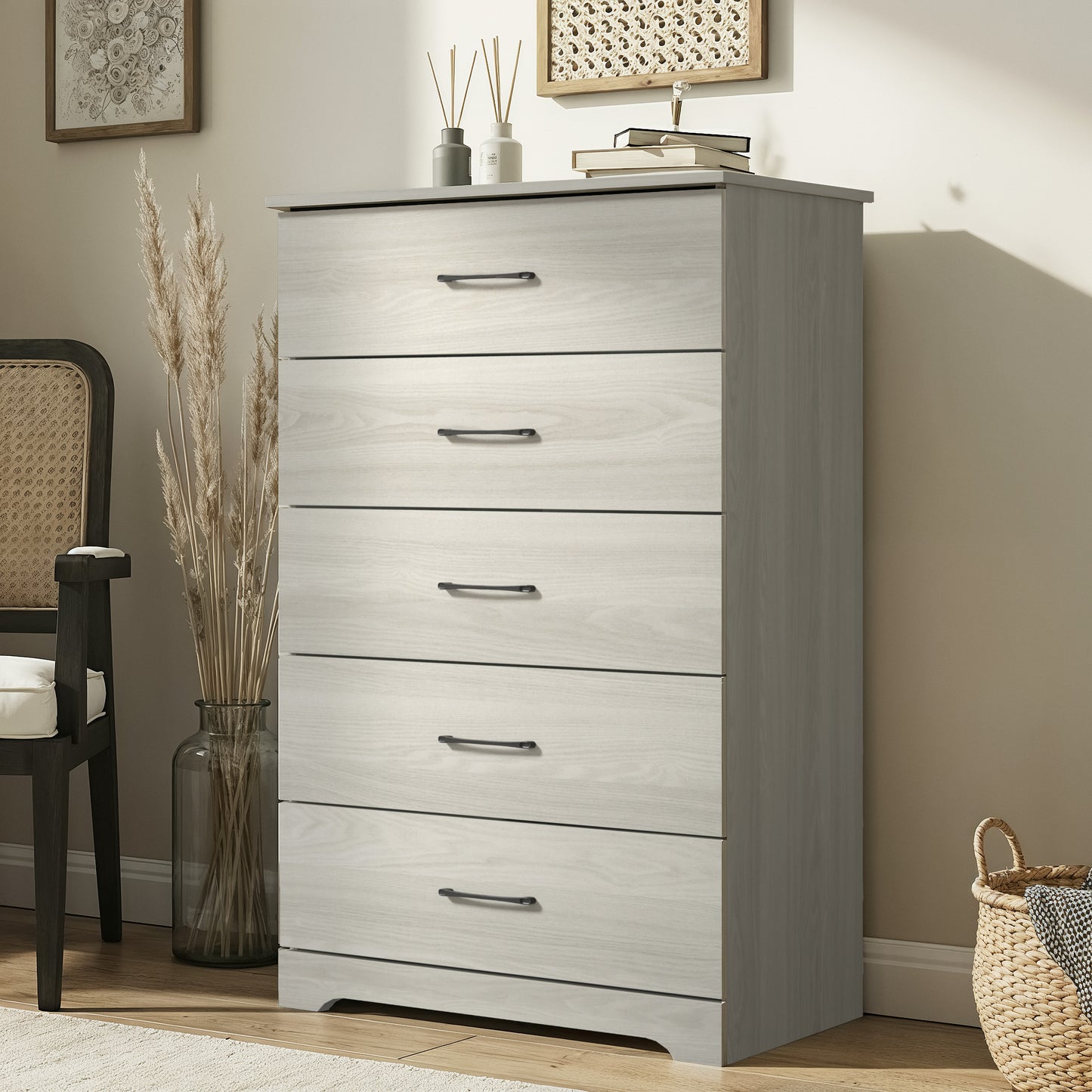 Galano 5-Drawer Dresser with Interlock Safety 31.5" W × 15.6" D × 47.2" H