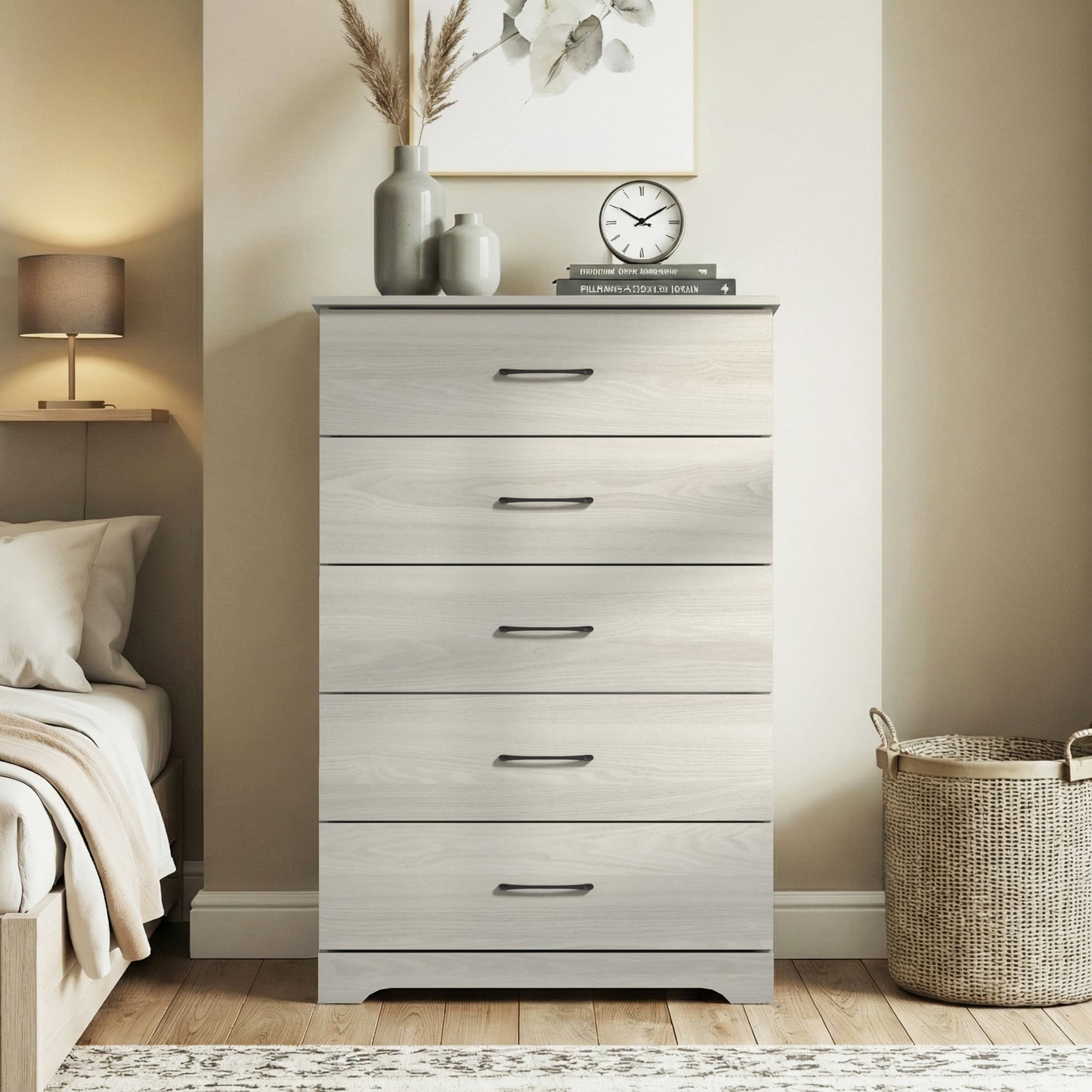 Galano 5-Drawer Dresser with Interlock Safety 31.5" W × 15.6" D × 47.2" H