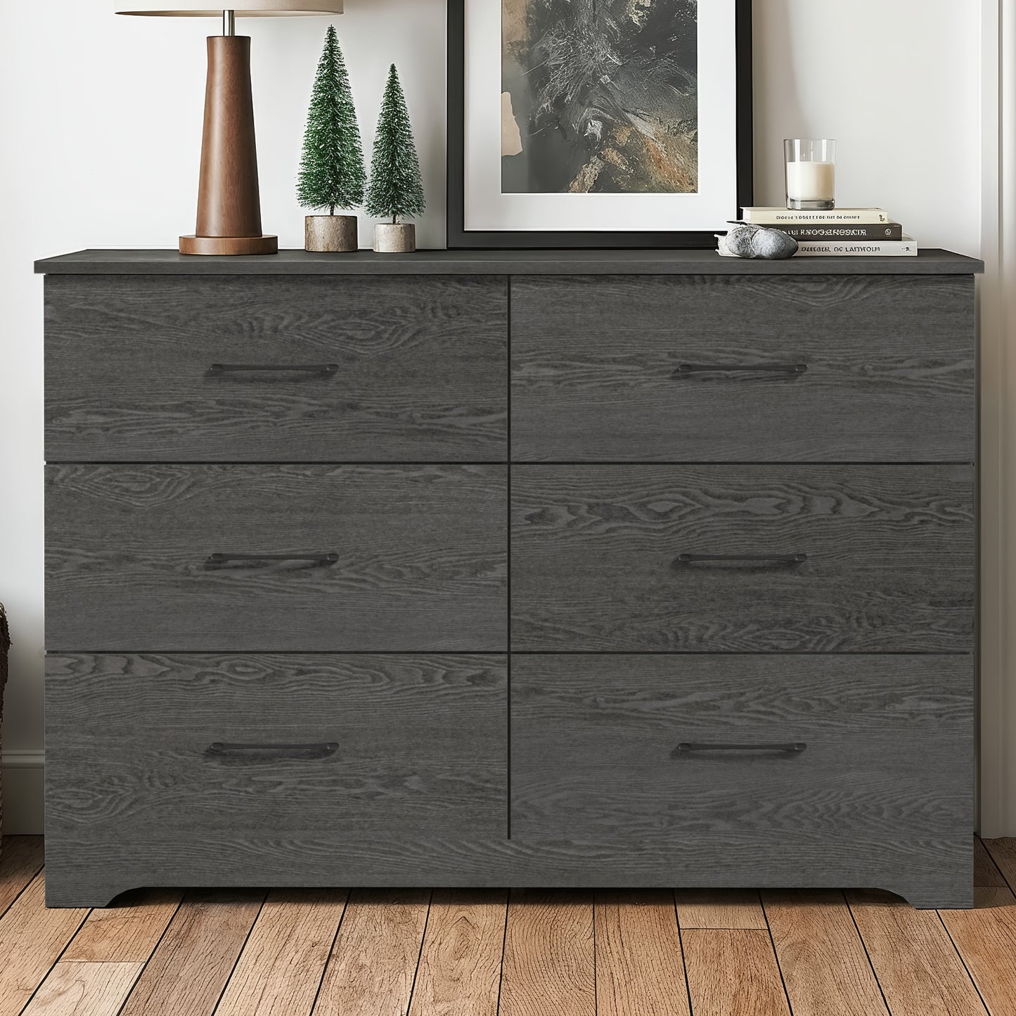Galano 6 Drawer Dresser with Interlocking Drawers 47" W × 15.5" D × 31.7" H