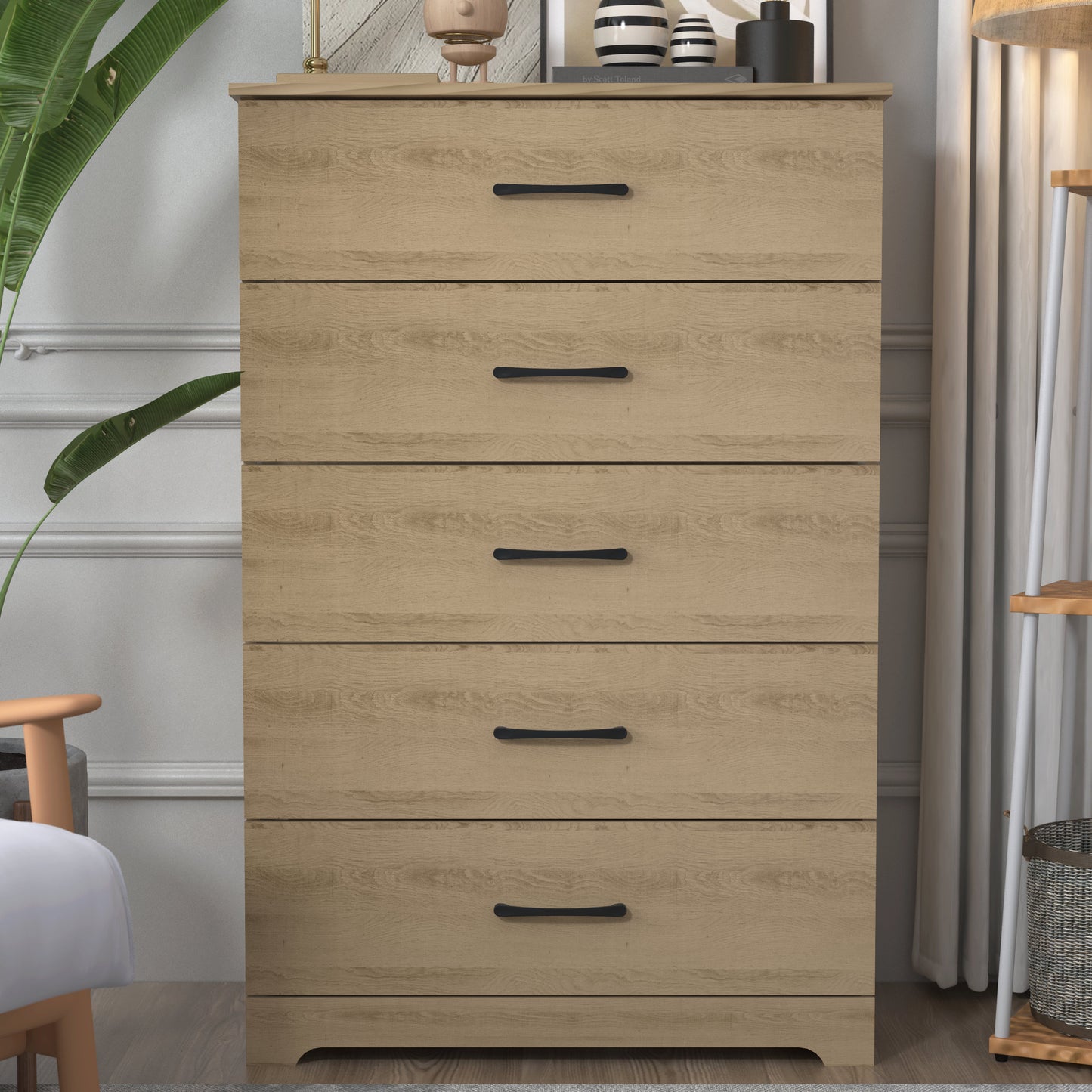 Galano 5-Drawer Dresser with Interlock Safety 31.5" W × 15.6" D × 47.2" H