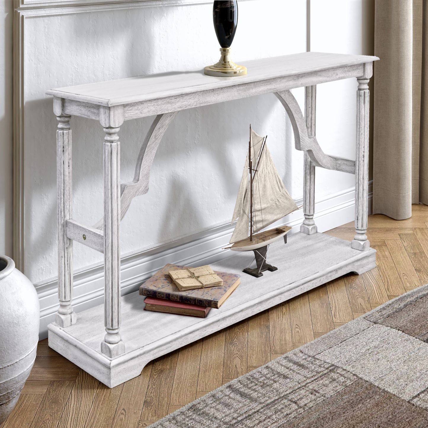 Galano Wood Console Table with Lower Shelf 45.9" W x 11.8" D x 29.9" H