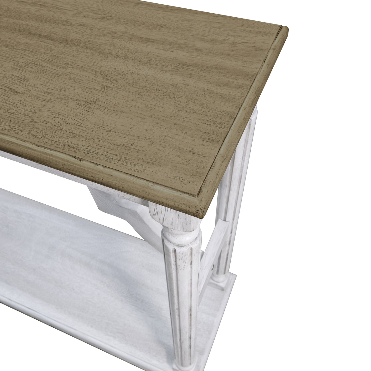 Galano 45.9" Solid Wood Console Table with Turned Legs and Storage Shelf