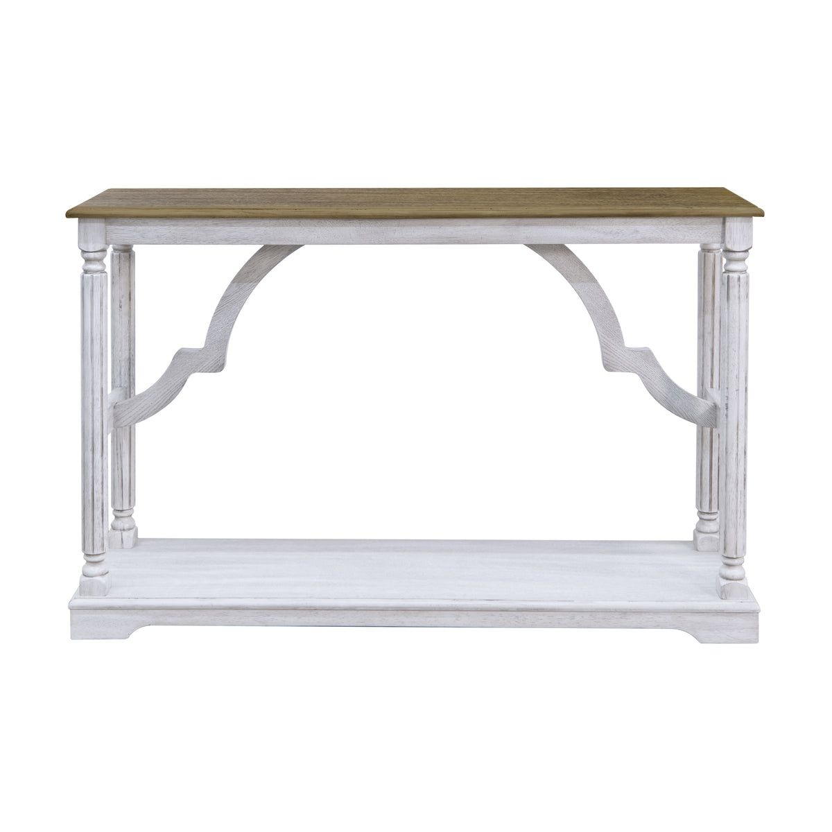 Galano 45.9" Solid Wood Console Table with Turned Legs and Storage Shelf