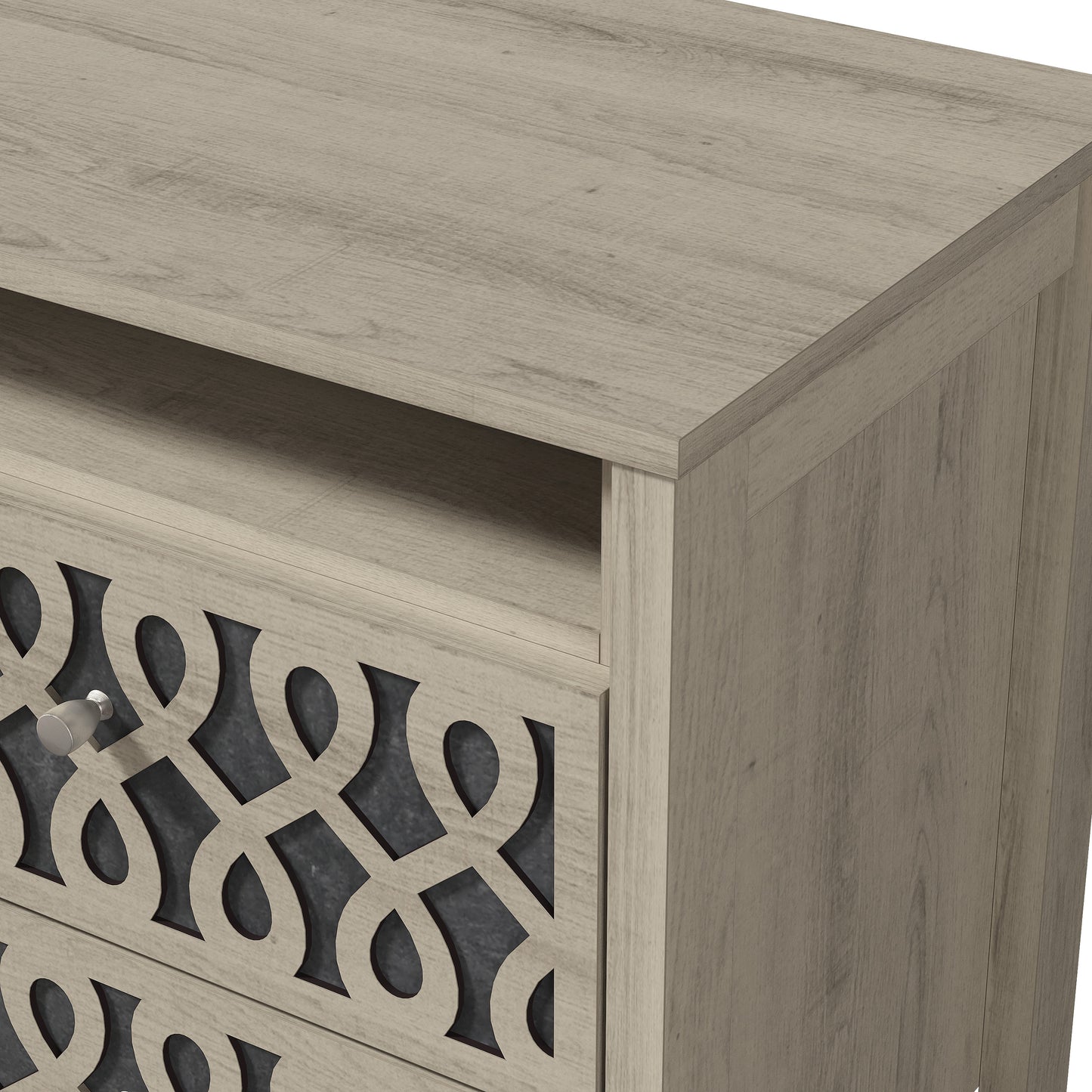 Galano Modern 2-Drawer Nightstands with Open Storage 20.9" W × 15.7" D × 22.7" H