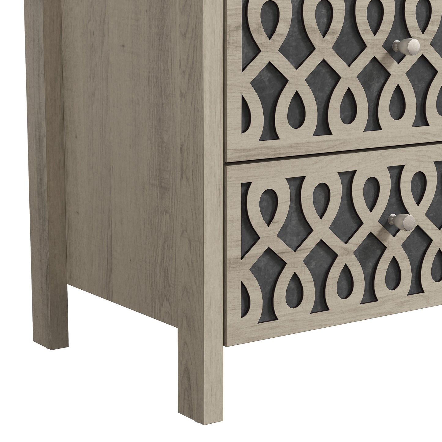Galano Modern 2-Drawer Nightstands with Open Storage 20.9" W × 15.7" D × 22.7" H