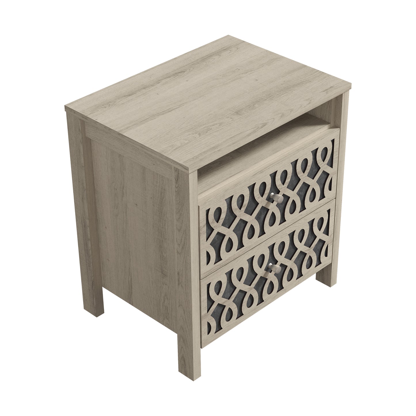 Galano Modern 2-Drawer Nightstands with Open Storage 20.9" W × 15.7" D × 22.7" H