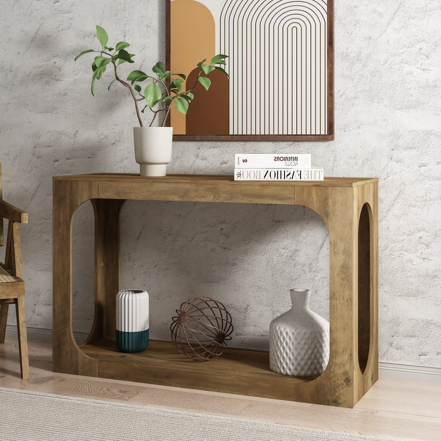 Galano Console Table with Two-Tier Open Shelf 47" W x 15.6" D x 30" H