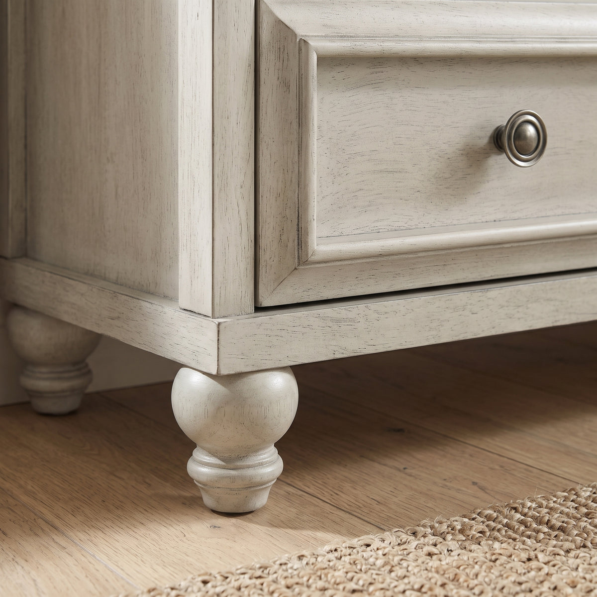 Galano 54.8" W Traditional 6 Drawer Double Dresser with Solid Wood Bun Feet and Interlocking Drawers