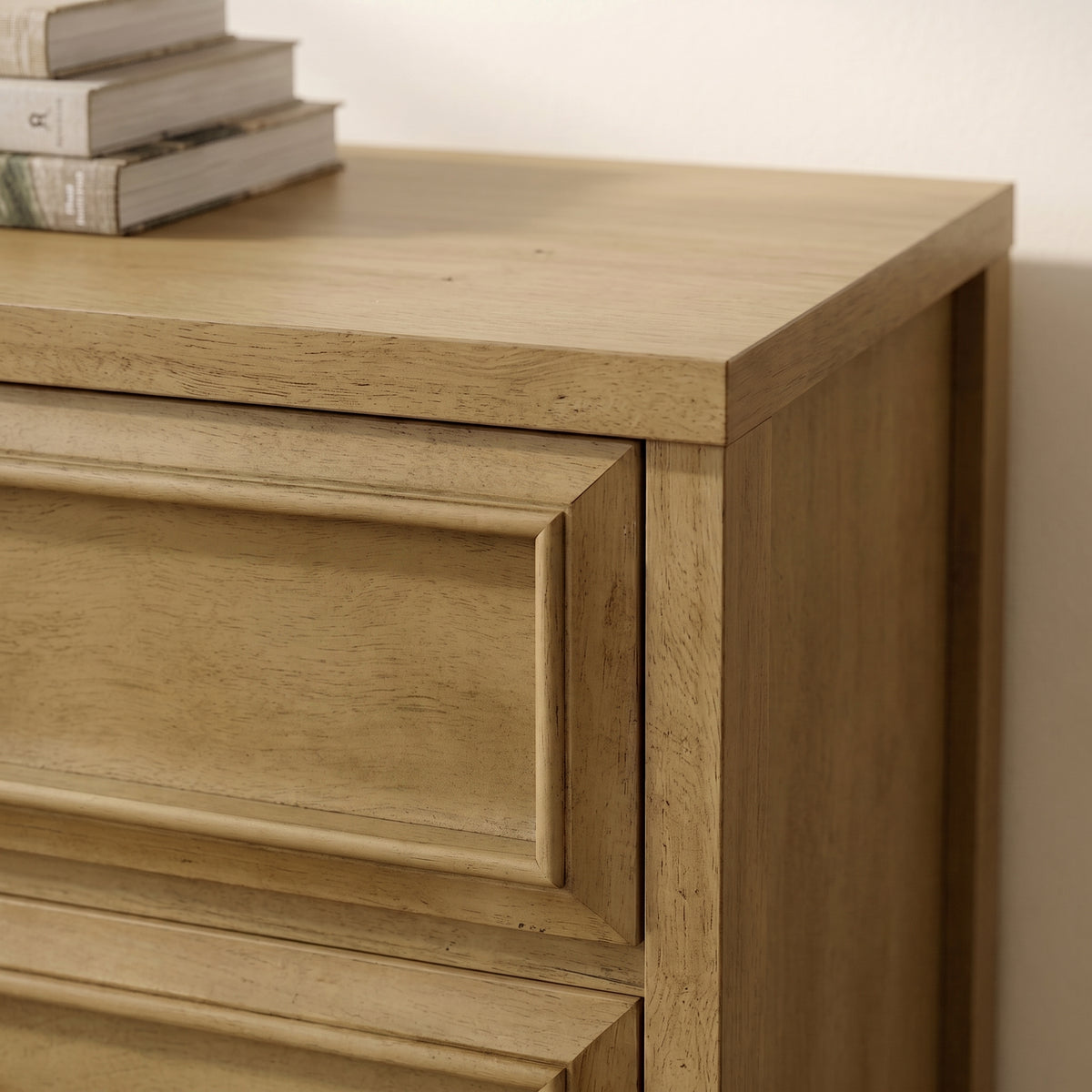 Galano 54.8" W Traditional 6 Drawer Double Dresser with Solid Wood Bun Feet and Interlocking Drawers