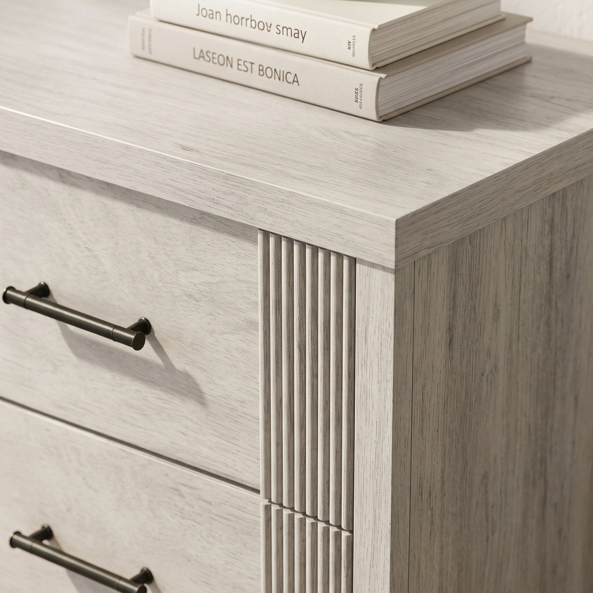 Galano 54.8" W Mid-Century Modern 6 Drawer Dresser with Fluted Fronts and Solid Wood Feet