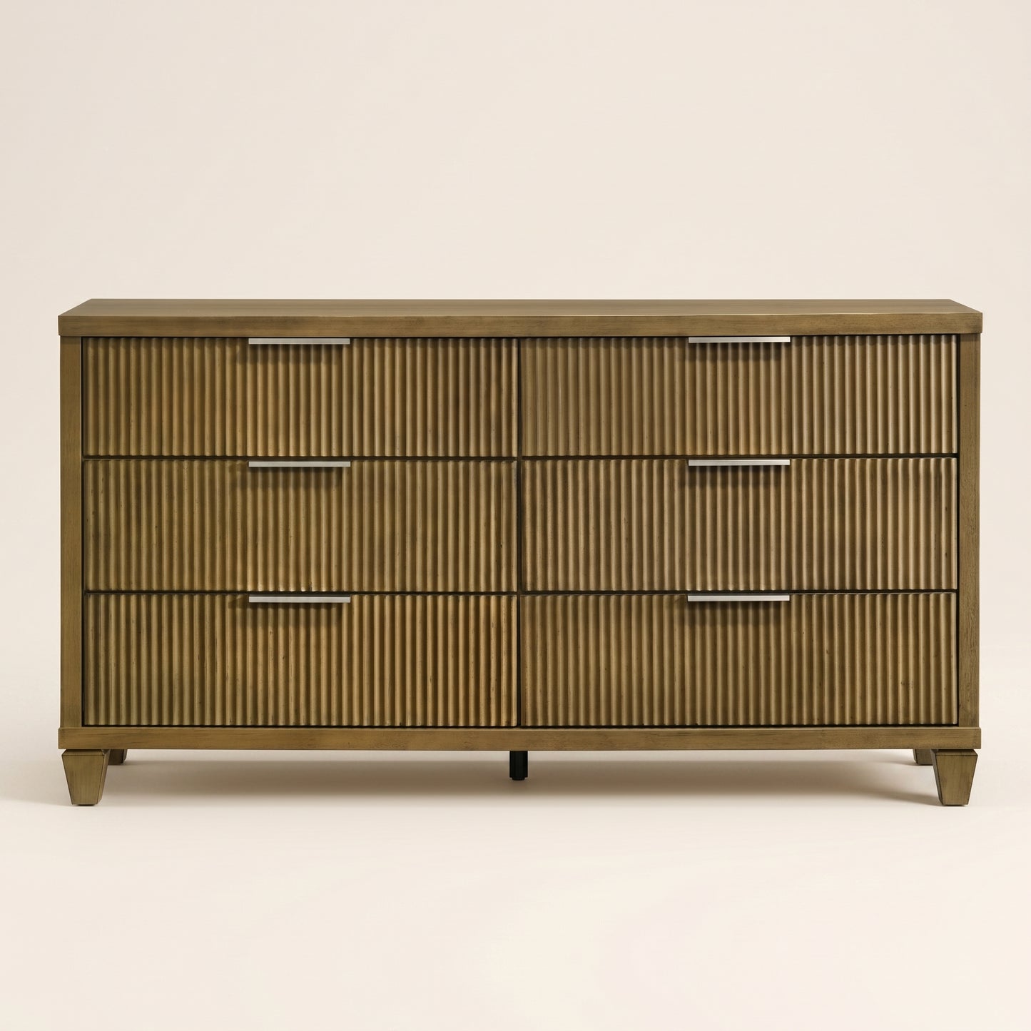 GALANO 6-Drawer Dresser, 54.8" Wide, Mid-Century Fluted Fronts, 1 Dresser