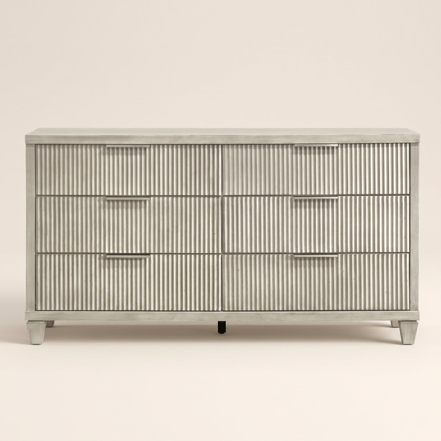 GALANO 6-Drawer Dresser, 54.8" Wide, Mid-Century Fluted Fronts, 1 Dresser