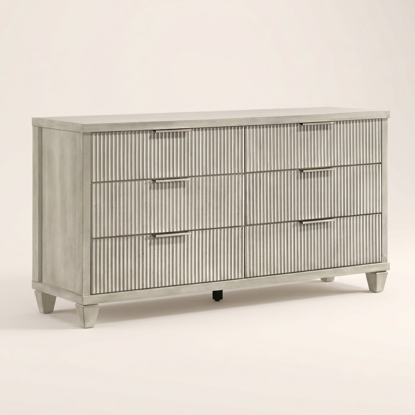 GALANO 6-Drawer Dresser, 54.8" Wide, Mid-Century Fluted Fronts, 1 Dresser