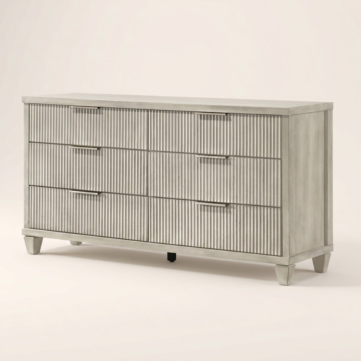 GALANO 6-Drawer Dresser, 54.8" Wide, Mid-Century Fluted Fronts, 1 Dresser