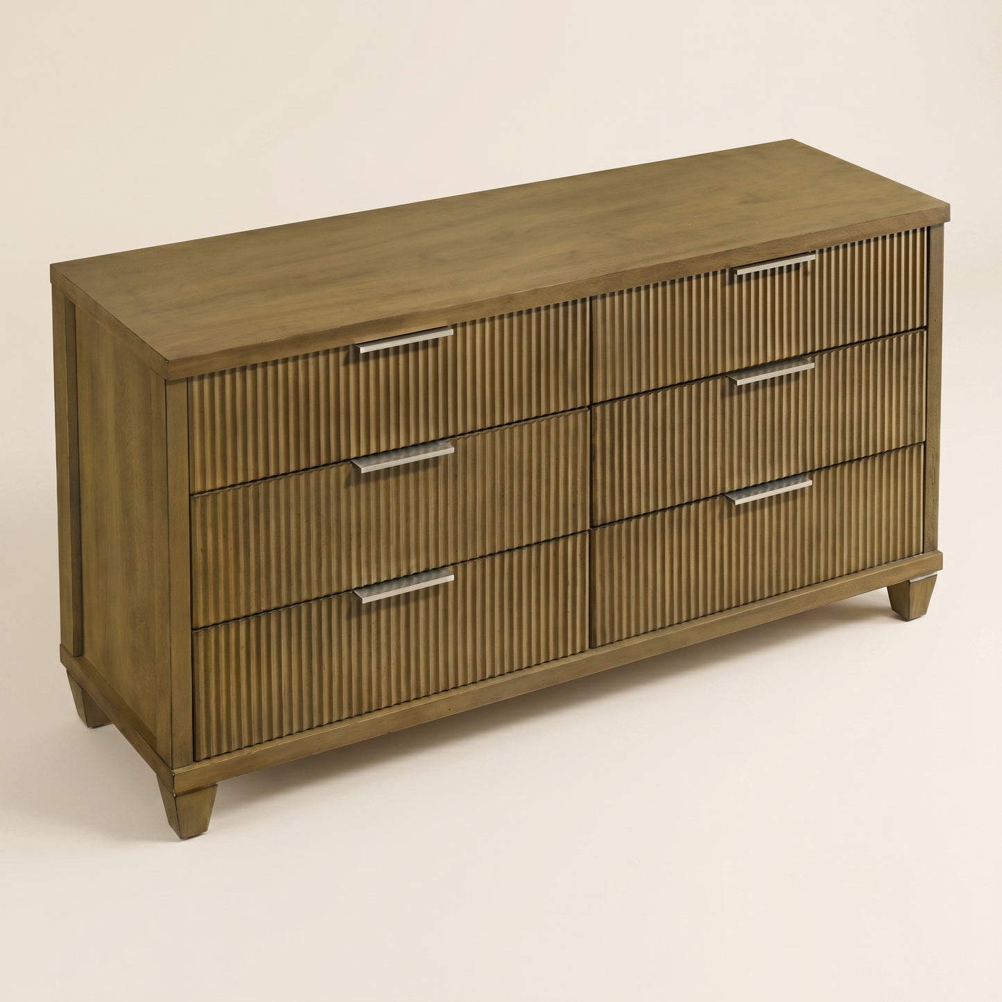 GALANO 6-Drawer Dresser, 54.8" Wide, Mid-Century Fluted Fronts, 1 Dresser