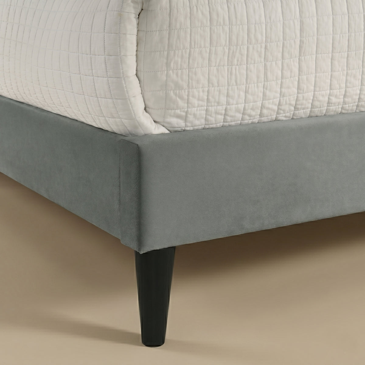 GALANO Queen Upholstered Platform Bed with Curved Headboard