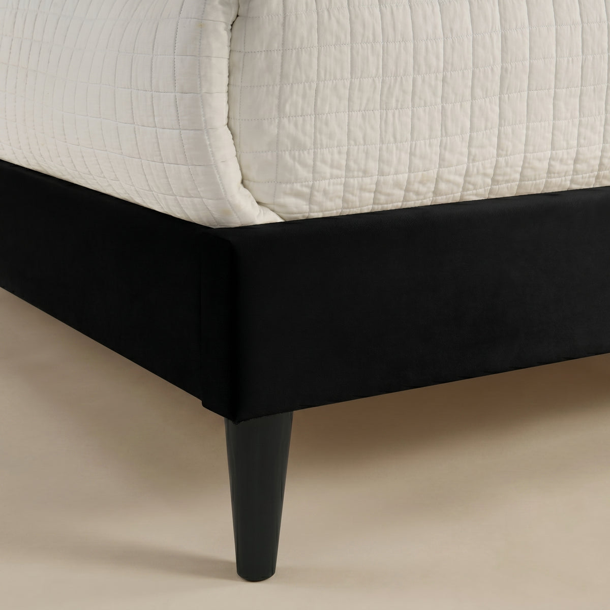 GALANO Queen Upholstered Platform Bed with Curved Headboard