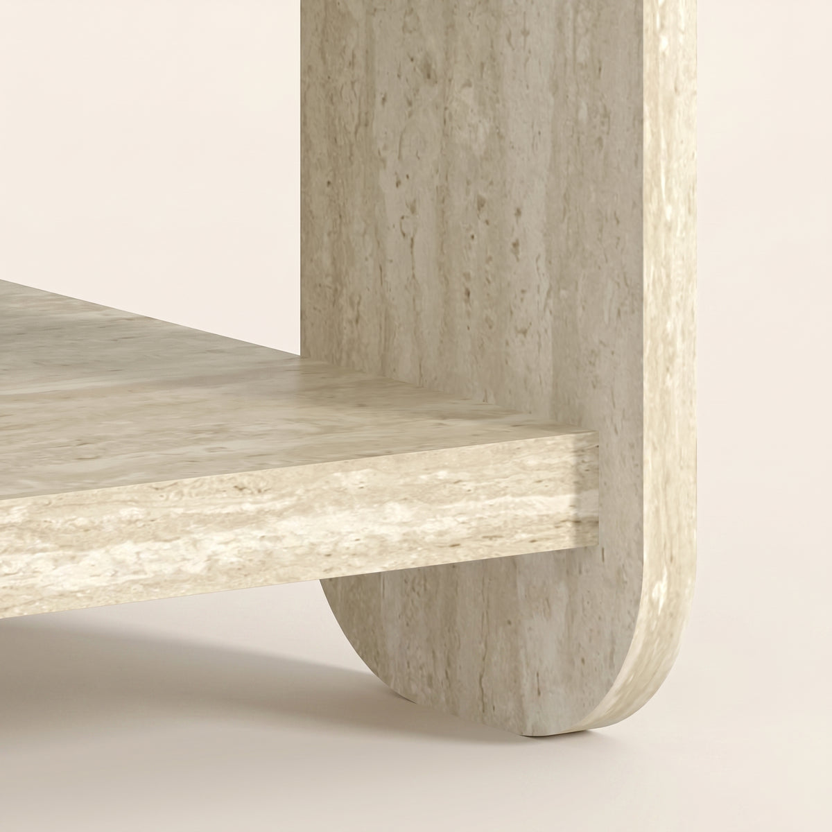 GALANO Modern Square Coffee Table with Shelf, 31.1", Travertine, 1-Piece