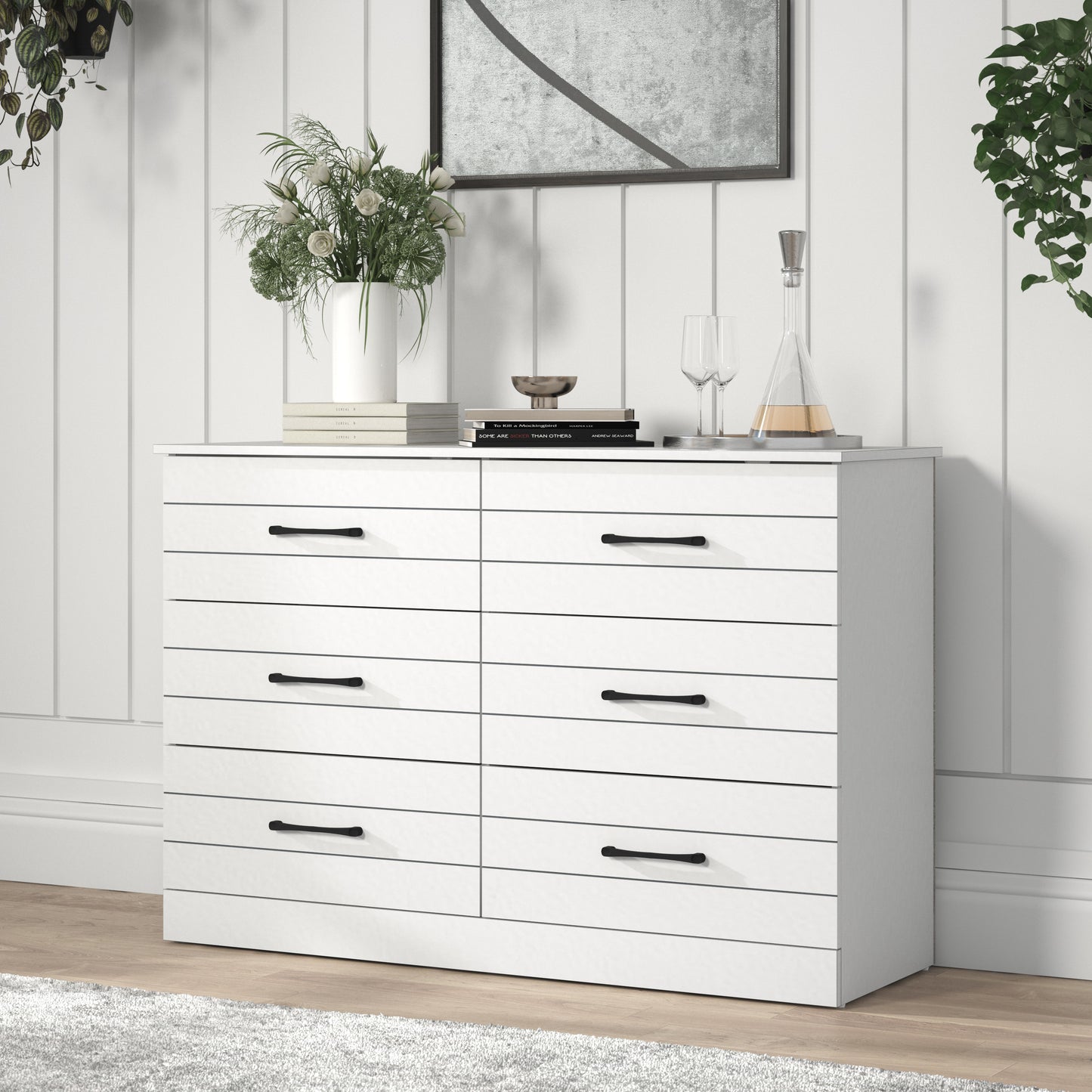 Galano Galano Uf Elis 6 Drawer Dresser (Interlock) - White