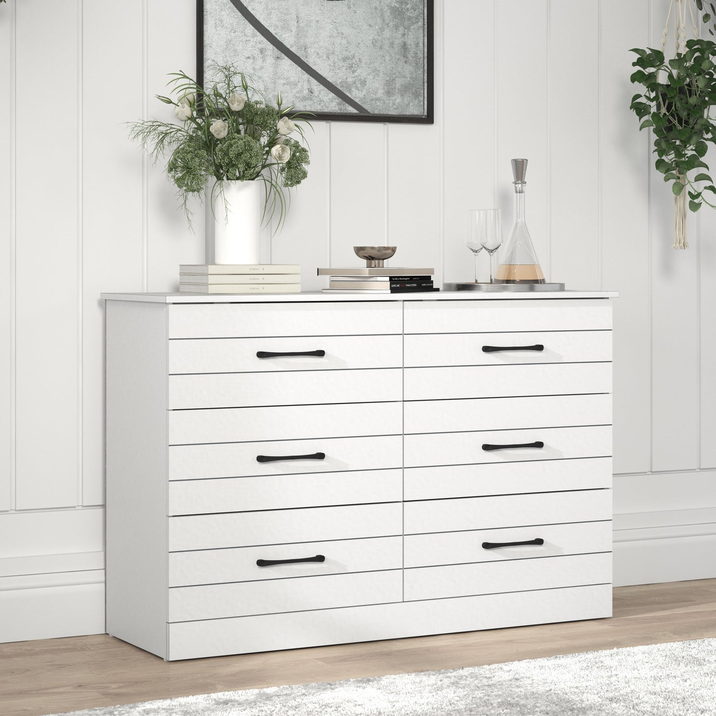 Galano Galano Uf Elis 6 Drawer Dresser (Interlock) - White