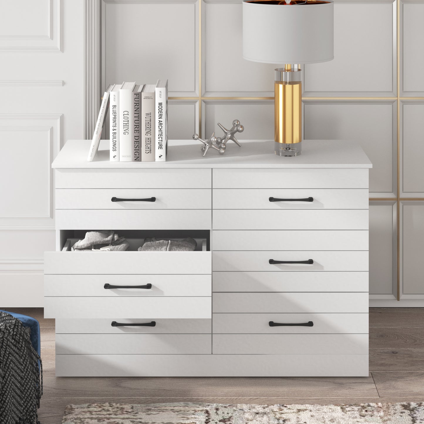 Galano Galano Uf Elis 6 Drawer Dresser (Interlock) - White