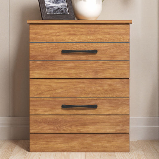 Galano Elis Rae 2 Drawer Nightstand - Amber Walnut