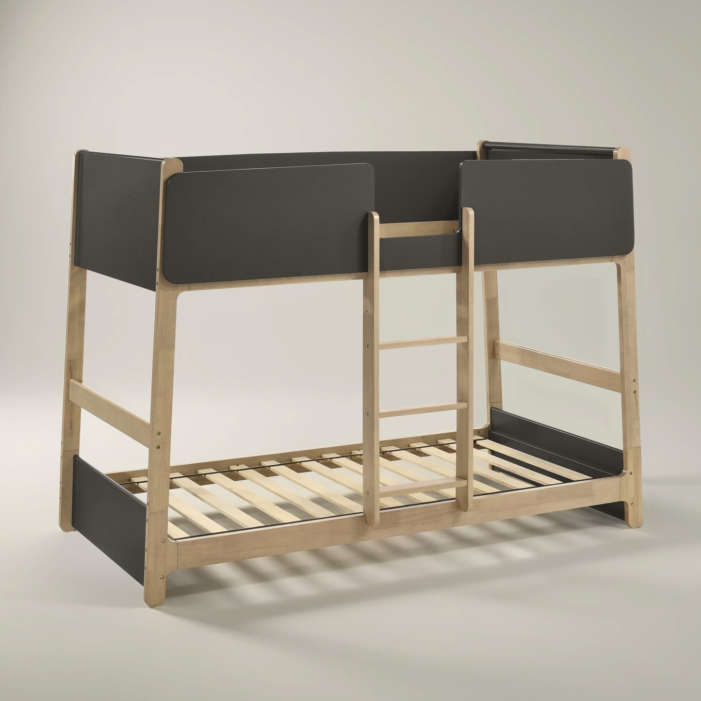 Galano Modern Wood Bunk Bed with Integrated Ladder 82.4" W x 42.2" D x 61.9" H